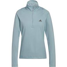 Blå - Dame - Løb Sweatere adidas Run Fast Half-Zip Long Sleeve Sweatshirt Women - Magic Grey