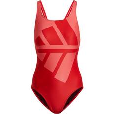 Adidas XS Badedrakter adidas Women's Logo Graphic Swimsuit - Vivid Red/Semi Turbo