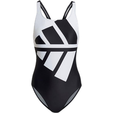 Adidas XS Badedrakter adidas Women's Logo Graphic Swimsuit - Black/White