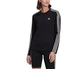 Adidas Women's Essentials 3-Stripes Long Sleeve Tee - Black/White