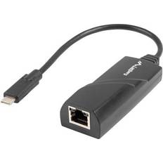 Lanberg USB C-RJ45 M-F 0.2m