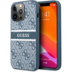 Guess Coque pour iPhone 13 Pro PU 4G Stripe Marron