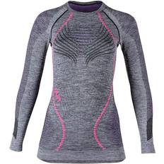 UYN Ambityon UW Long Sleeve Shirt Women - Black Melange/Purple/Raspberry