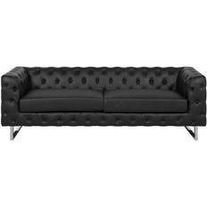 Silver/Chrome Sofas Beliani Vissland Sofa 215cm 3 Seater