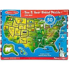 Melissa & Doug Classic Jigsaw Puzzles Melissa & Doug USA Map See & Hear Sound Puzzle