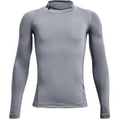 Elastano Capas base Under Armour HeatGear Mock Long Sleeve Kids - Steel/Black