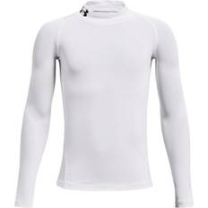 HeatGear Mock Long Sleeve Kids - White/Black