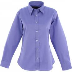 Uneek Ladies Pinpoint Oxford Full Sleeve Shirt - Mid Blue