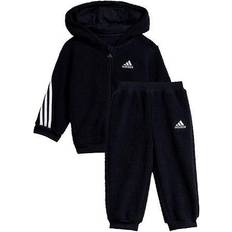 Vetoketju Verryttelypuvut Adidas Infant Future Icons Sherpa Jogger Set - Black/White (GT9498)