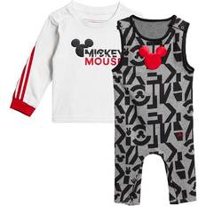 adidas Infants X Disney Mickey Mouse Onesie Set - White/Vivid Red (HA6586)