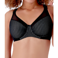 Beauty Stripe Underwired Minimizer Bra - Black/Grey