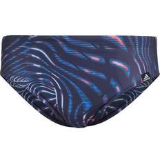 Adidas Graphic Souleaf 3-Stripes Swim Trunks - Shadow Navy