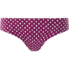 Polka Dots Bikini Bottoms Fantasie Santa Monica Mid Rise Bikini Brief - Garnet