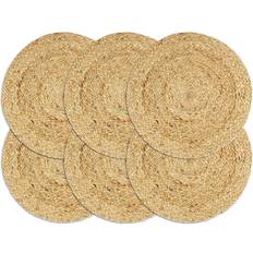 vidaXL 133835 6-pack Dækkeserviet Naturfarvet, Beige, Brun