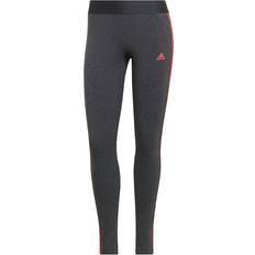 Adidas Women's Loungewear Essentials 3-Stripes Leggings - Dark Grey Heather/Semi Turbo