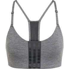 Grey - Yoga Bras adidas Aeroimpact Training Light-Support Bra - Dark Grey Heather/Black