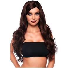 Brune Lange parykker Leg Avenue Lang Bølget Brun Deluxe Paryk One size