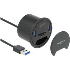 Delock in desk hub DeLock USB 3.2 Gen 1 In-Desk Card Reader for microSD/SD with USB hub (64152)