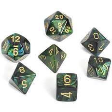 Rollespil terninger Chessex 7-pak terninger til rollespil i jade/guld CHX27415