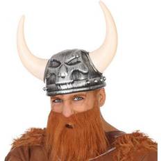 Grijs Hoeden Th3 Party Carnaval verkleed Viking helm grijs met hoorns plastic heren krijger/ridder