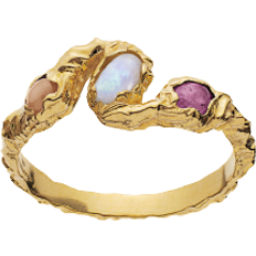 Gullbelagt Ringer Maanesten Baila Ring - Gold/Tourmaline/Moonstone