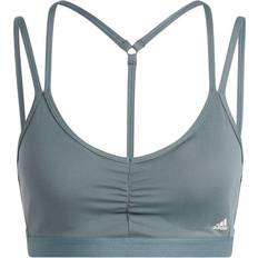 Blue - Yoga Clothing adidas Yoga Essentials Light-Support Sports Bra - Blue Oxide