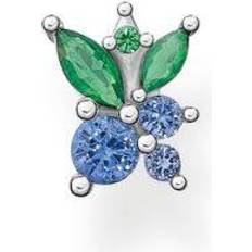 Thomas Sabo Blueberry Single Ear Stud - Silver/Green/Dark Blue