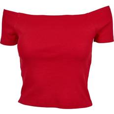 Elastane/Lycra/Spandex Magliette Urban Classics Ladies Off Shoulder Rib Tee - Fire Red