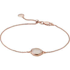 Monica Vinader Siren Rose Quartz Fine Chain Bracelet, Rose Gold Vermeil on Silver