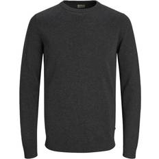 Jack & Jones Plain Knitted Pullover - Grey/Dark Grey Melange