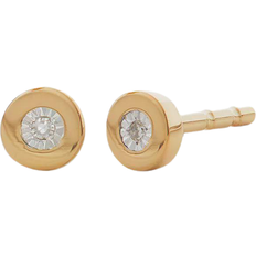 Monica Vinader Transparent Earrings Monica Vinader Linear Stud Earrings - Gold/Diamonds