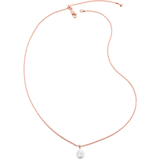 Monica Vinader Nura Tiny Keshi Necklace - Rose Gold/Pearl