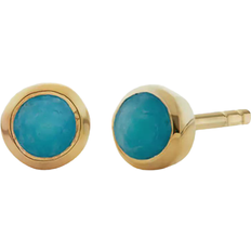 Monica Vinader Gold Mini Gem Stud Earrings Turquoise