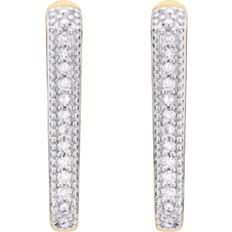 Monica Vinader Alta Capture Huggie Earrings - Gold/Diamonds