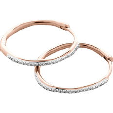 Monica Vinader Riva Medium Hoop Earrings - Rose Gold/Diamond