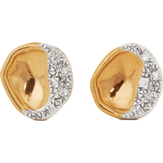 Monica Vinader Riva Shore Stud Earrings - Gold/Diamond