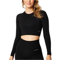 USA Pro Long Sleeve Seamless Crop Top Women - Black