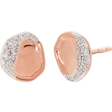 Monica Vinader Riva Shore Stud Earrings - Rose Gold/Diamond