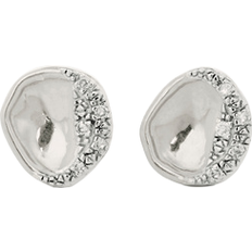 Monica Vinader Riva Shore Stud Earrings - Sterling Silver/Diamond