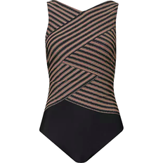 Bonprix Badkläder Bonprix Striped Shaper Swimsuit - Black Stripe