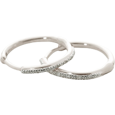 Monica Vinader Riva Small Hoop Earrings - Silver/Diamonds