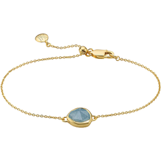 Aquamarine Necklaces Monica Vinader Siren Fine Chain Bracelet - Gold/Aquamarine