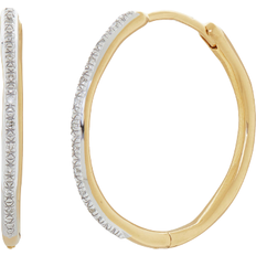 Monica Vinader Riva Large Hoop Earrings - Gold/Diamond
