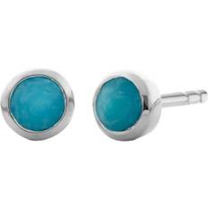 Monica Vinader Mini Gem Stud Earrings - Silver/Turquoise