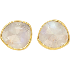 Monica Vinader Siren Studs - Gold/Moonstone