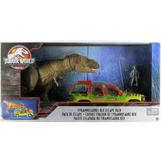 Ensembles de jeu Mattel Jurassic World Legacy T-Rex Voiture (1 dinosaure 1 figurine) Vert