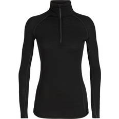 Icebreaker top women Icebreaker BodyfitZone Merino 150 Zone Long Sleeve Half Zip Thermal Top Women - Black