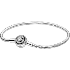 Pandora Moments Halo Silver Snake Chain - Rannekoru