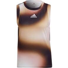 adidas Melbourne Tennis Printed Match Tank Top Women - White/Black/Golden Beige