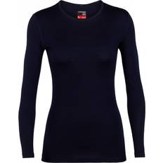 Blue Base Layer Tops Icebreaker Merino 260 Tech Long Sleeve Crewe Thermal Top Women - Midnight Navy